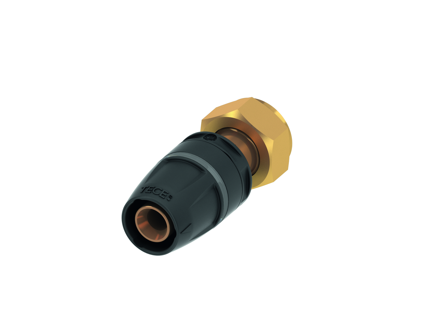 TECElogo-Push Verschraubung, flachd. Dim. 16 x 3/4", Rotguss/Si-Bronze