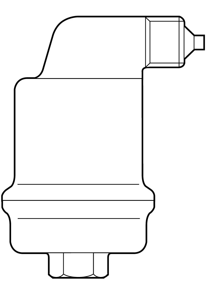 Spirotech Großentlüfter SpiroTop (Edelstahl) 1/2" IG, 10 bar, 180 Grad, Schwimmer:TPX