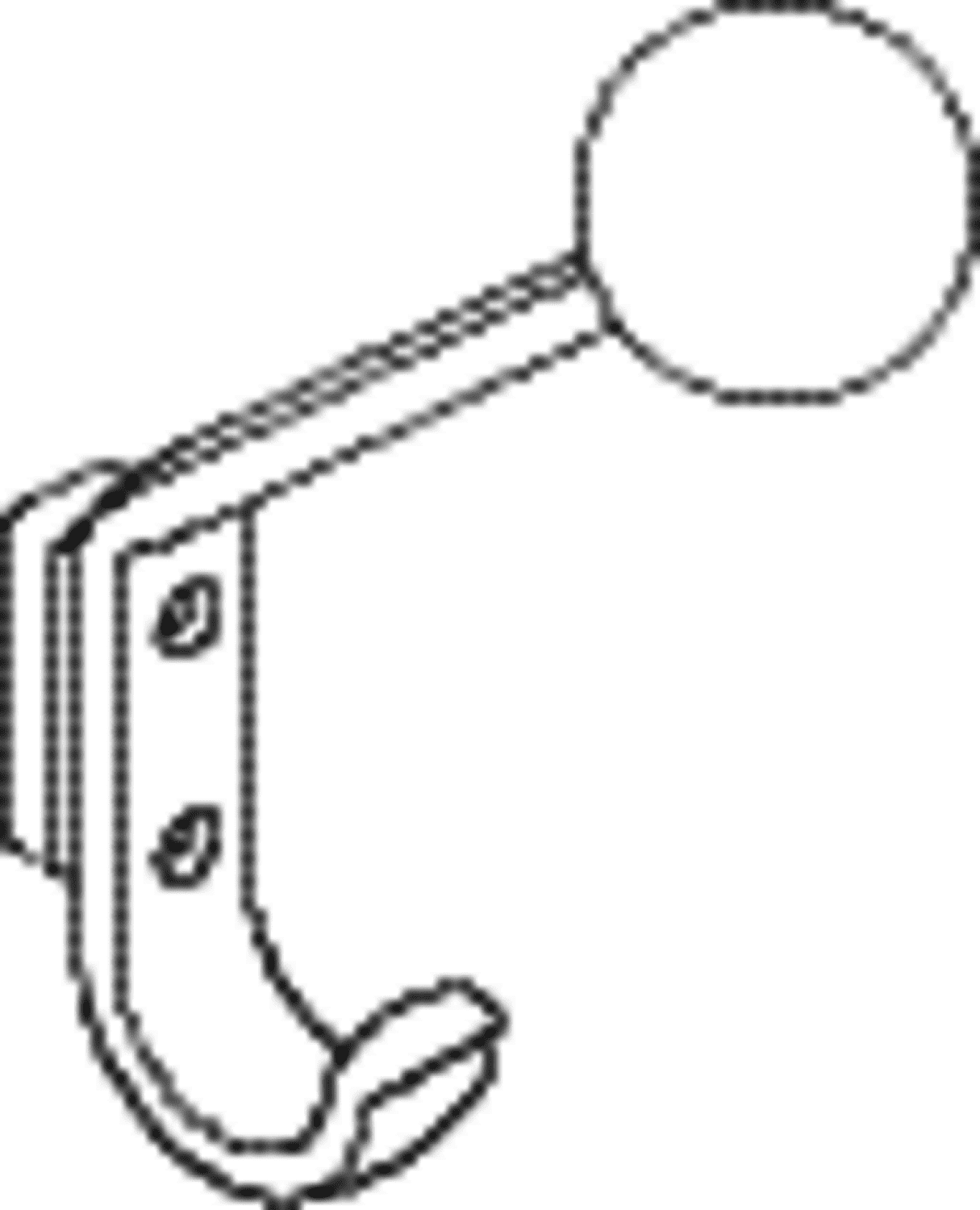 HEWI Garderobenhaken Ser 477, H:174mm, m. Kugel, T:132mm rubinrot