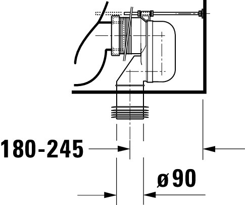DU Stand-WC Kombi Starck 1 640 mm Tiefspüler, f.SPK, Abg.Vario, weiß WG