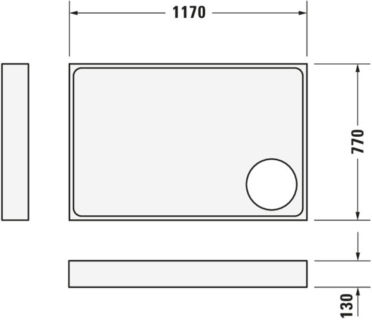DU Starck Slimline Duschwanne, Rechteckig, 1200x800x55 mm, Weiß, Sanitä