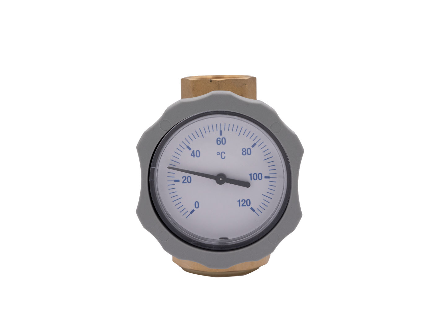 Thermostatkugelhahn blau mit Rückschlag. für Hydromodul / Heizkreis