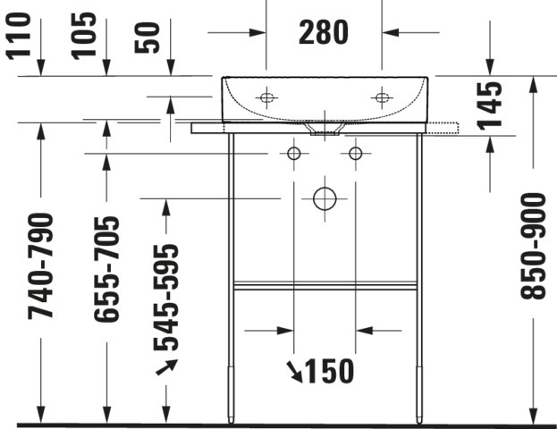 DU Möbel-WT DuraSquare 500mm, Weiß o.ÜL, m.HLB, 1 HL, WG