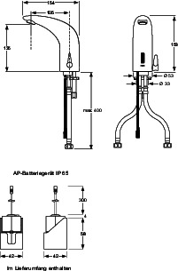 Armatur Saniline Dolphin 2 Kalt-/Warmwasser Batterie