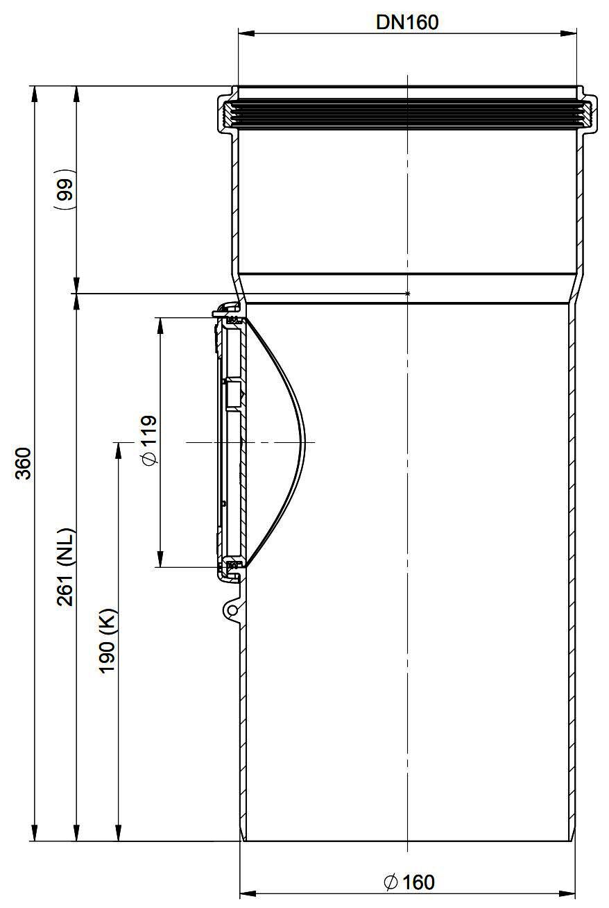 MHG Kontroll-Rohr DN 160 für Abgasleitung Atec