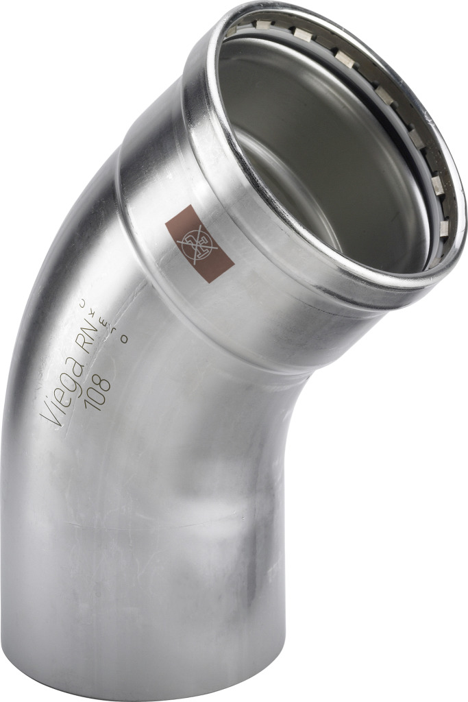 Viega Bogen 45 Grad mit SC Temponox XL 1726.1XL in 108,0mm Stahl nichtrostend