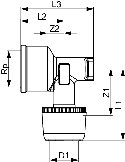 TECElogo-Ax Wandscheibe Dimension 20 x Rp 3/4", Siliziumbronze