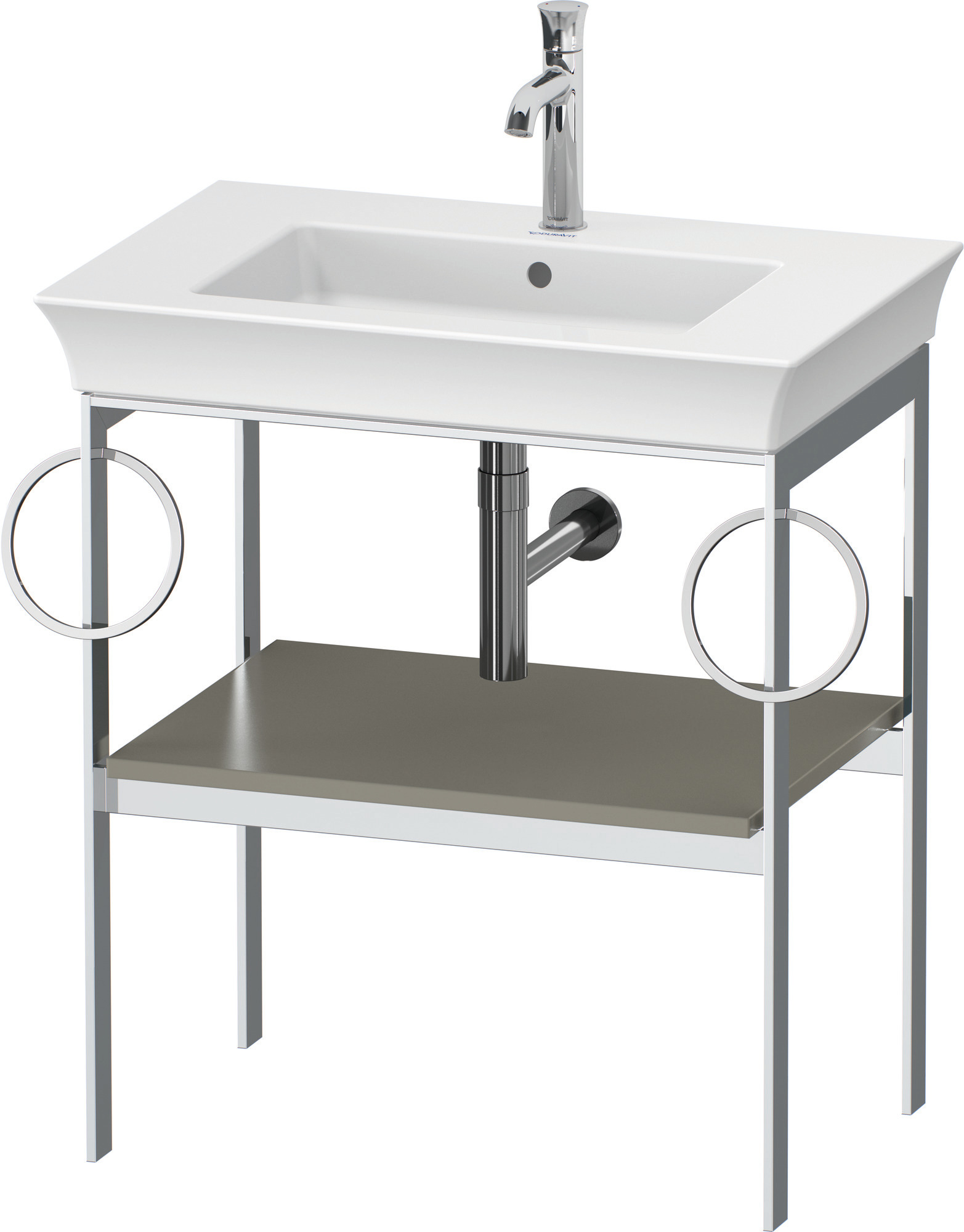 Duravit Metallkonsole bodenst. White Tulip 760x684x450,2 HH,Steingrau Seidenmatt