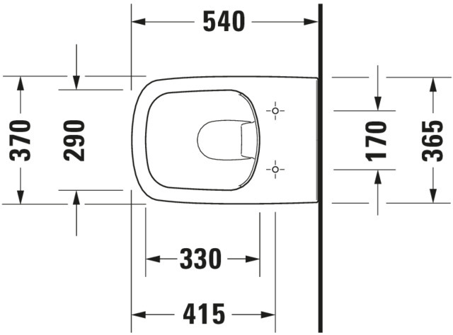 DU Wand-WC DuraStyle 540 mm Tiefspüler, rimless, weiß