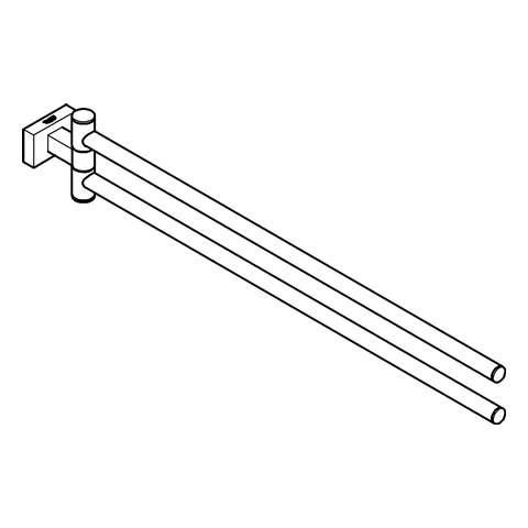 GROHE Handtuchhalter Essentials Cube 40624_1 2-armig 439mm hard graphite geb.