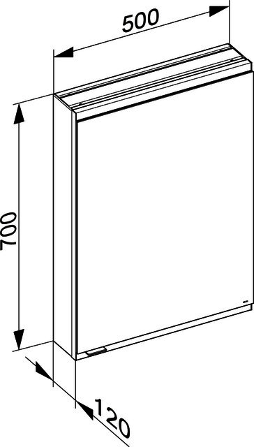 KEUCO Royal Modular 2.0 SPS, unbel. 80010, Vorb,oSteckd,sb-elox,500x700x120mm