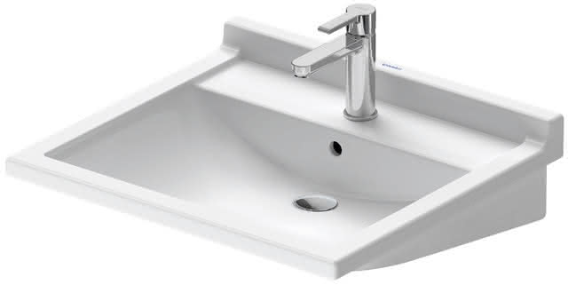 DU Waschtisch Starck 3 Vital 600 mm mit ÜL, mit HLB, 1 HL, weiß