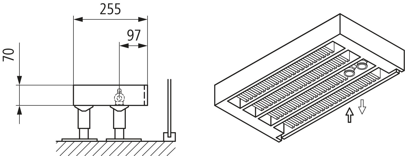 Kermi Kon m. Str. Typ44 BH280x255x3400 QN7368, weiß, 6bar, m. Abd., AB Uni.