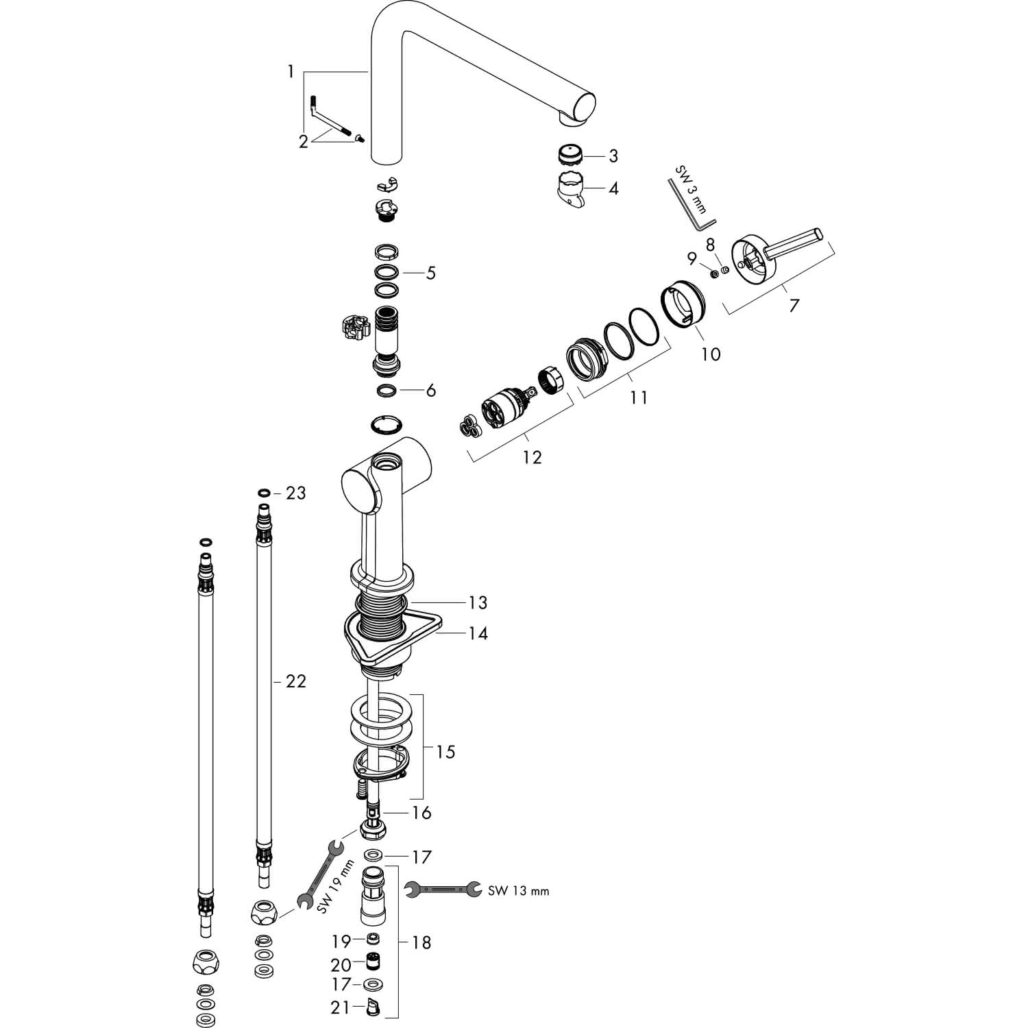 Hansgrohe Spültischmischer 270 Talis M54 Niederdruck 1jet mattschwarz