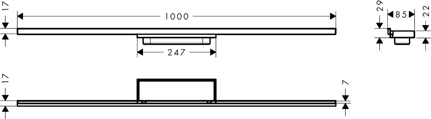 Hansgrohe Fertigset RainDrain Minimalistic 1000mm Duschrinne befliesbar