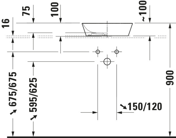 Duravit Aufsatzbecken Cape Cod 400mm Weiß Seidenmatt, o.Überl,o.Hahnlochb, WG