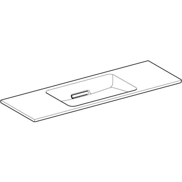 Geberit ONE WT, 120x40cm, CleanDrain v.Ausld. o.Hl., Ül.verd. weiß Tect /chrom gebü.
