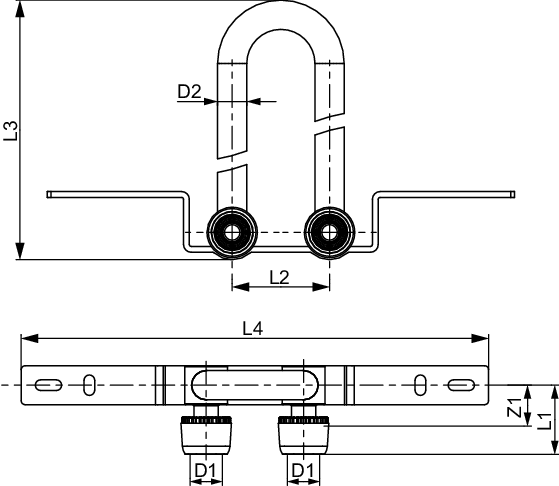 TECElogo-Ax HK-Montagegarnitur 15 mm Dimension 16, Wandmontage, CU vernickelt