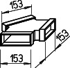 Helios FK-Y 150/150/150 Flachk. Hosen T-Stück 3 x 150x50 mm, Stahl verzinkt