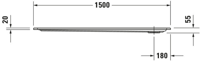 DU Starck Slimline Duschwanne, Rechteckig, 1500x700x55 mm, Weiß, Sanitä