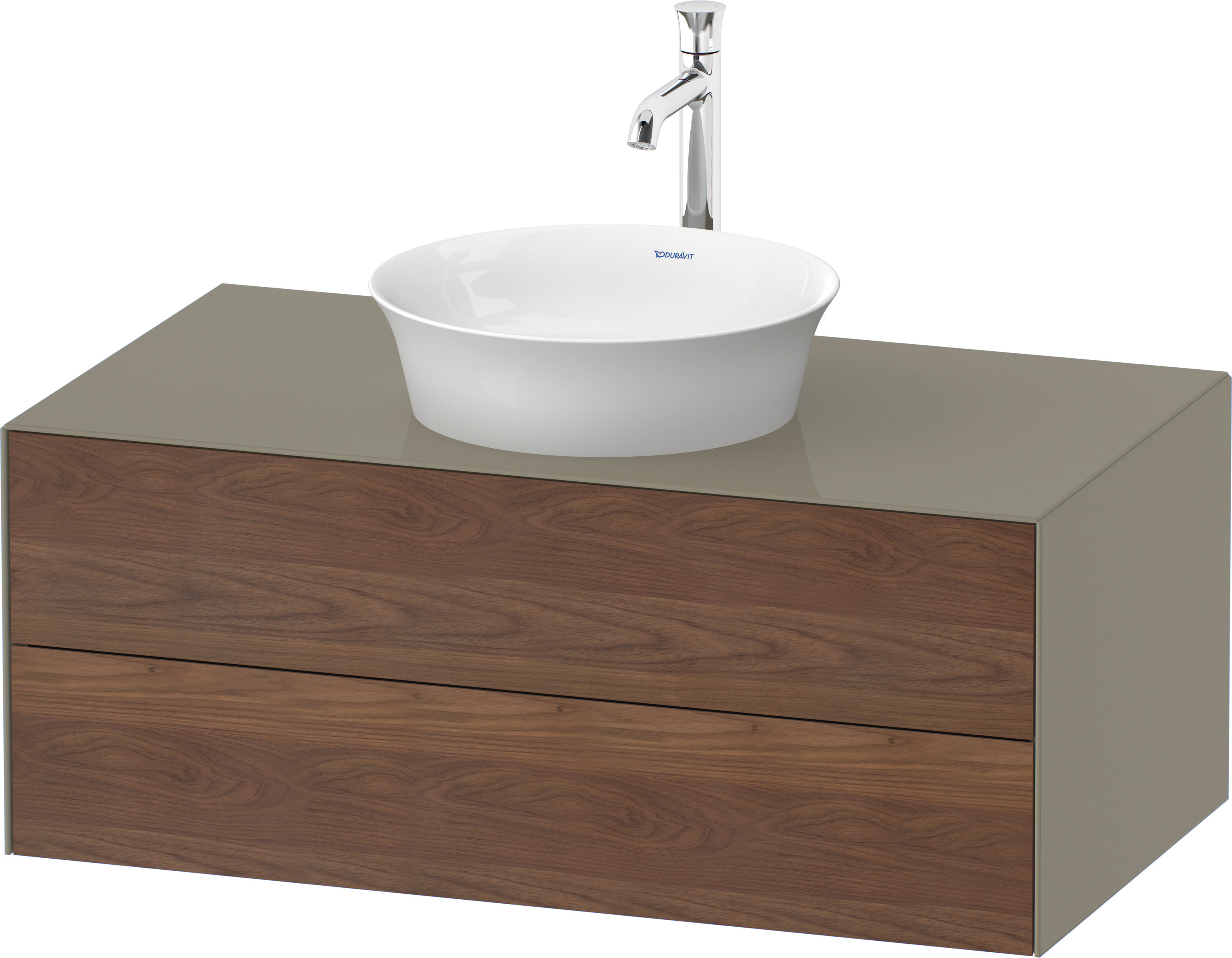 Duravit WTU White Tulip wandhängend, 2 SchKa 408x1000x550mm,A.Nussb.M/Steingrau HGL