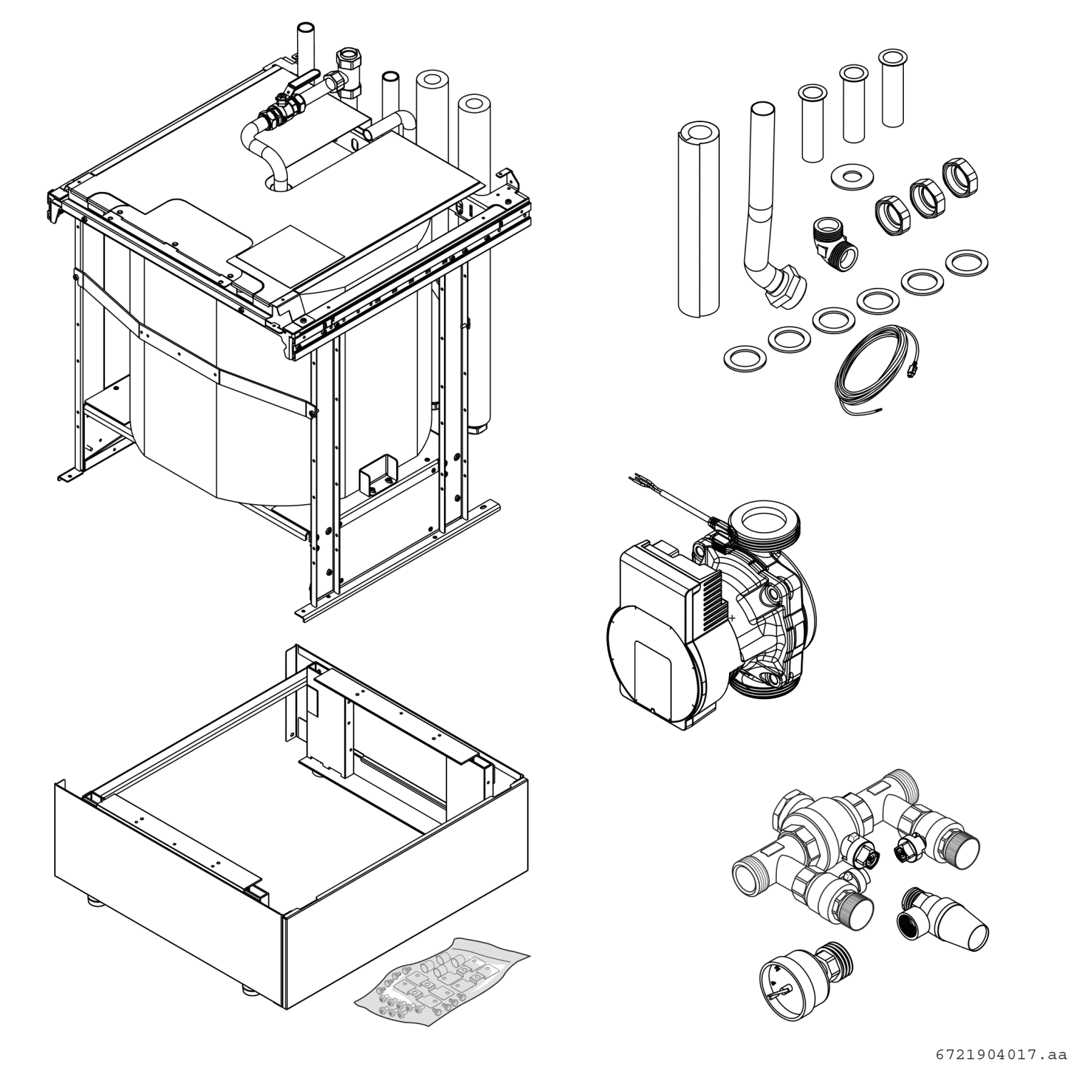 BOSCH Zubehör für Solewärmepumpen Podest silber 200mm (für Glas-Design)