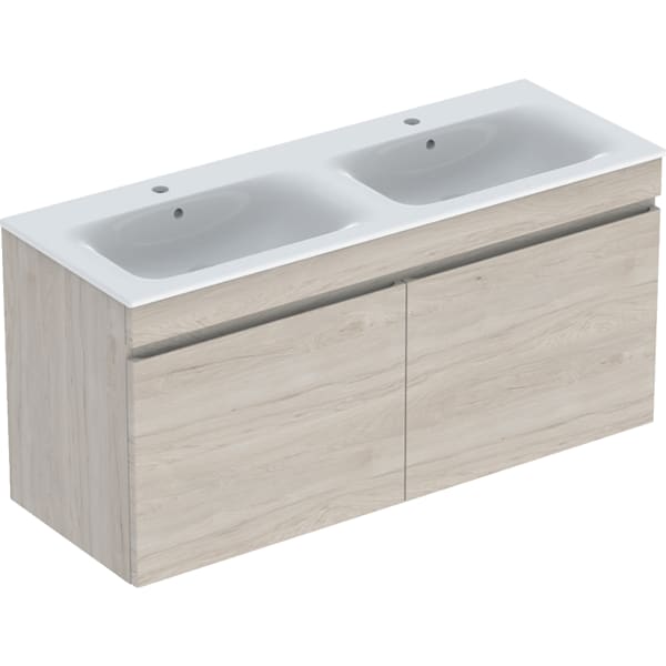 Geberit Renova Plan Set DMWT m. US, 2 Schubl. 130x62,2x48cm, Nussbaum hickory hell