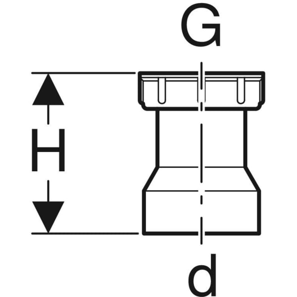 Geberit Anschlussstutzen mit Überwurfmutter 1 1/4''x50