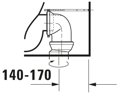 Duravit Stand-WC Kombi DuraStyle 630 mm Tiefspüler,f.SPK, Abg.Vario,weiß,HYG