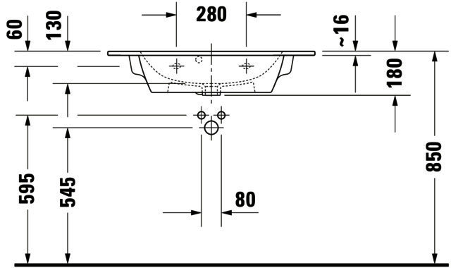 DU MWT compact ME by Starck 830mm mit ÜL, mit HLB, 1 HL, weiß, WG