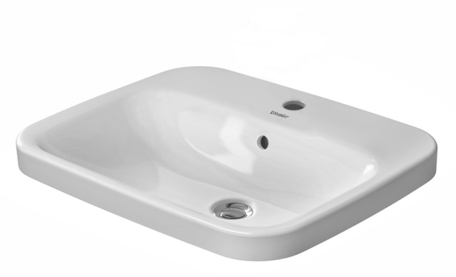 DU Einbauwaschtisch DuraStyle 560 mm EB v.oben, m.ÜL, m.HLB, 1 HL, weiß