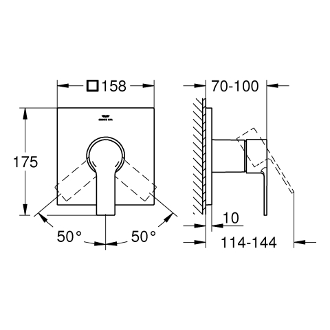 GROHE EH-Brausebatterie Allure 19317_1 FMS f. Rapido SmartBox cool sunrise geb.