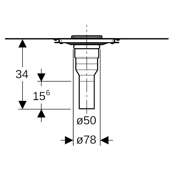 Geberit CleanPoint Duschbodenablauf stockwerksdurchdringende, d50