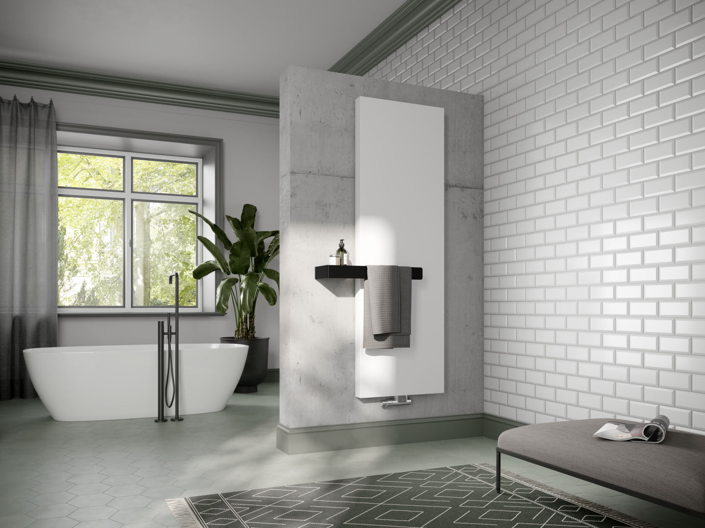 Kermi Rubeo-E Tmax 80,BH1725x570x66mm max P410W,RAL9016,WKS weiß,SK1