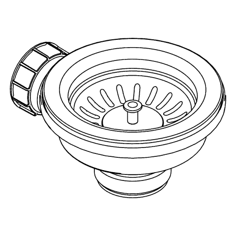 GROHE Stopfen 42589 für Küchenspülen hard graphite gebürstet