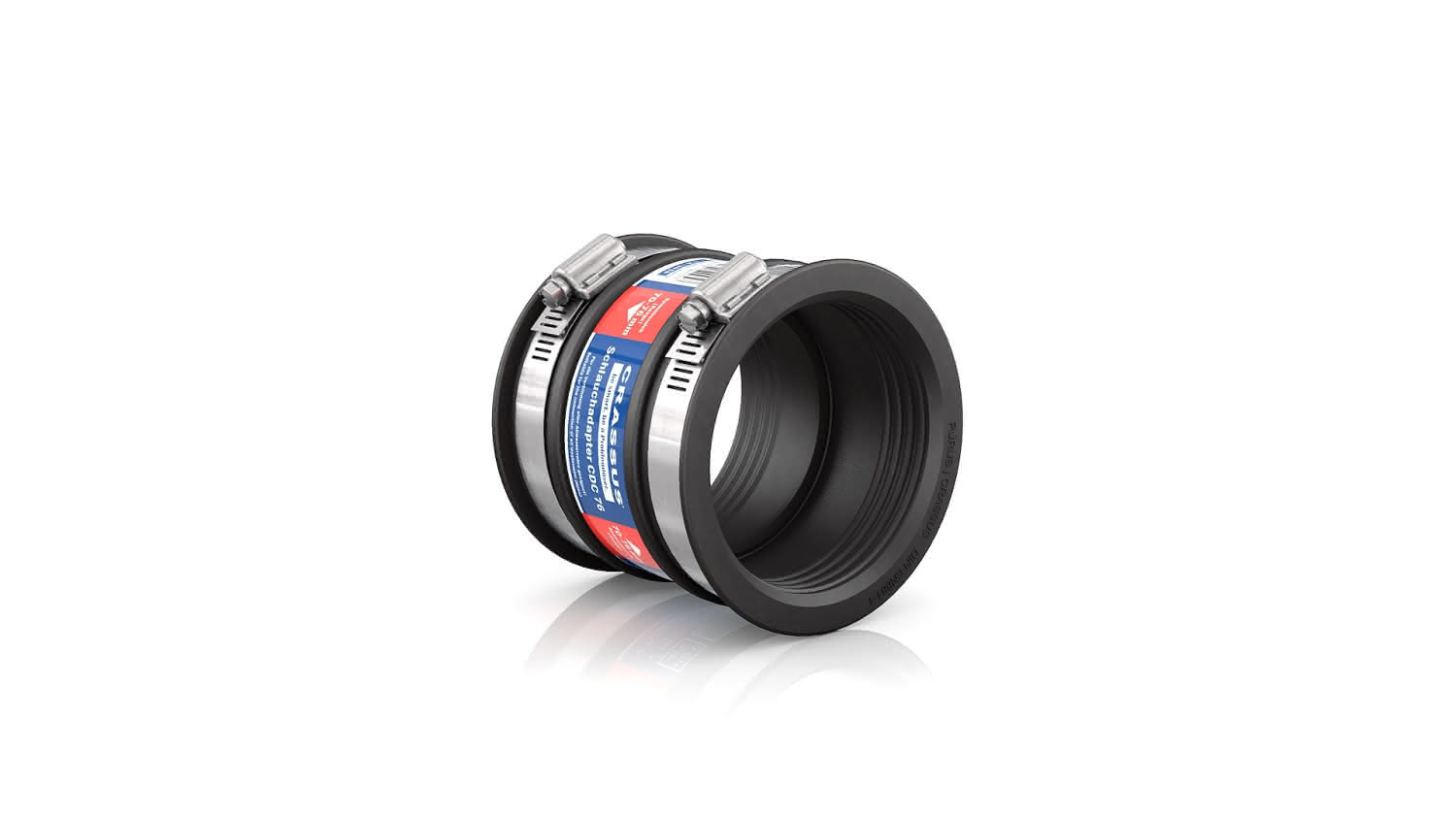 CR Schlauchadapter Typ 1 CDC 076 (65-76mm), bis 0,6 bar, EPDM / V2A