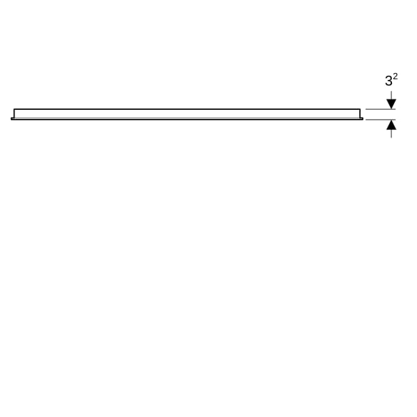 Geberit Option Basic Lichtspiegel, eckig Beleuchtung oben, 120x70x3cm, alu. elox
