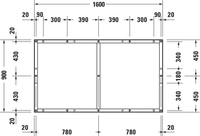 DU Fußgestell für Duschwanne Tempano 1600x900mm