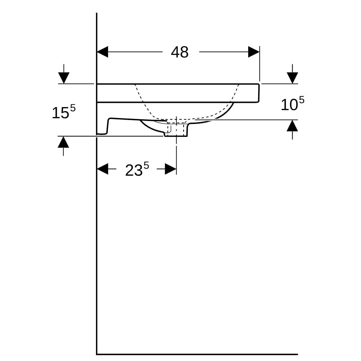 Geberit iCon Light Doppelwaschtisch 120x48cm ohne Hahnloch, mit Ül., weiß, KeraTect