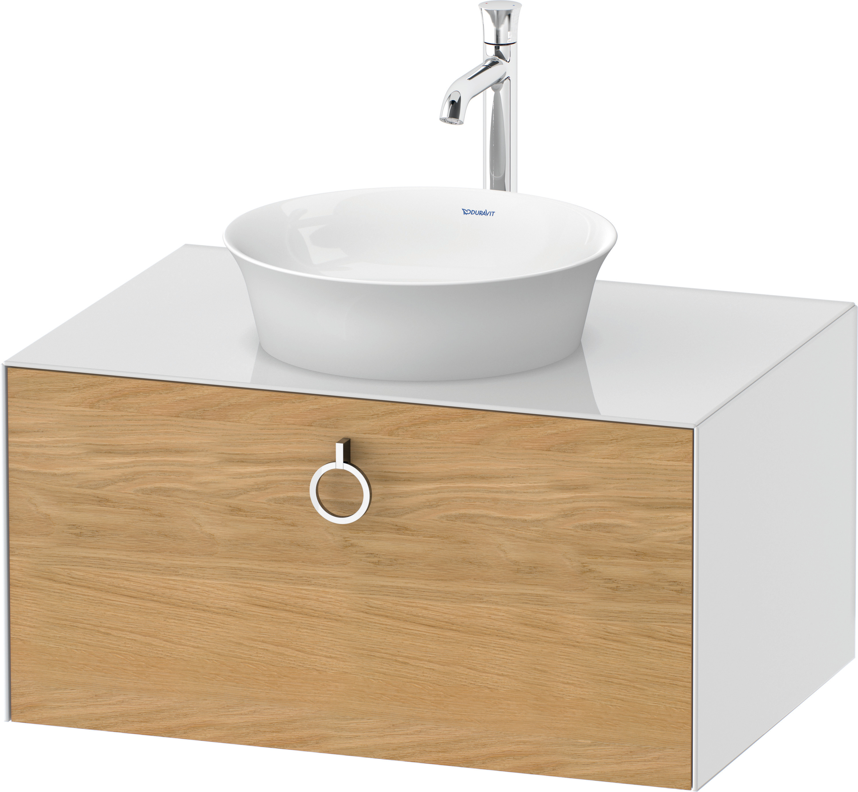 Duravit WTU wandh. White Tulip,1 Ausz.,mit Griff,408x800x550,Eiche N.M./Weiß HGL
