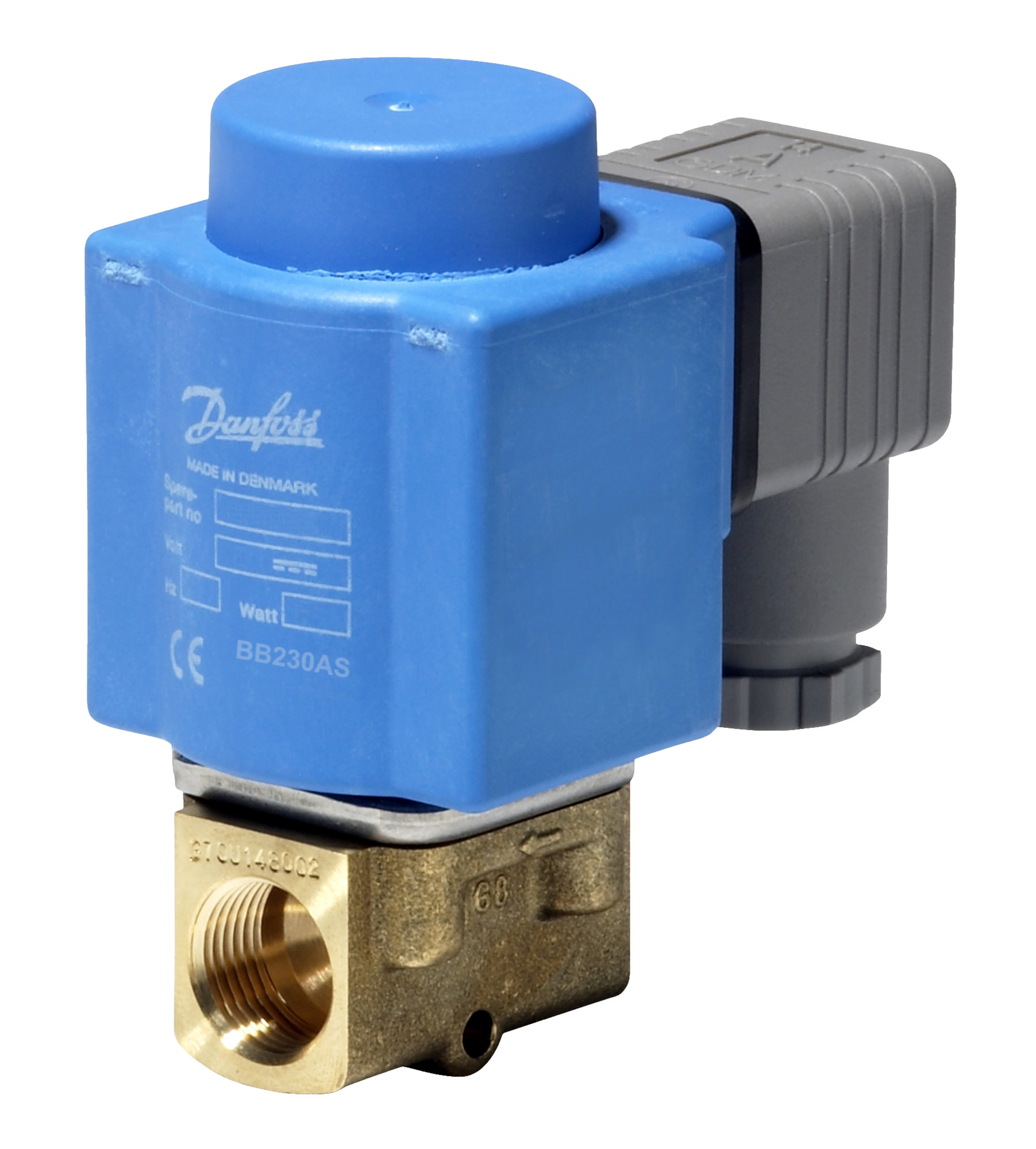 Danfoss Magnetventil, EV210B, NC, Kv 0,55 m3/h, G3/8, FKM, 230V AC