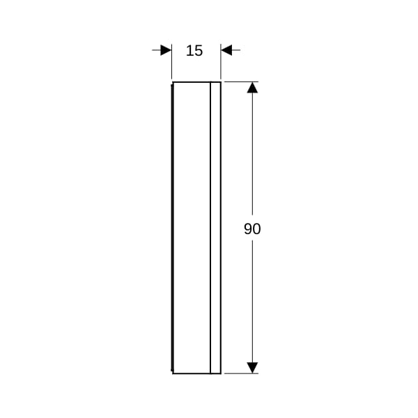 Geberit ONE Spiegelschrank mit Ni/Comf.Light 2 Türen, AP-Mont., 90x90x15cm, alu.
