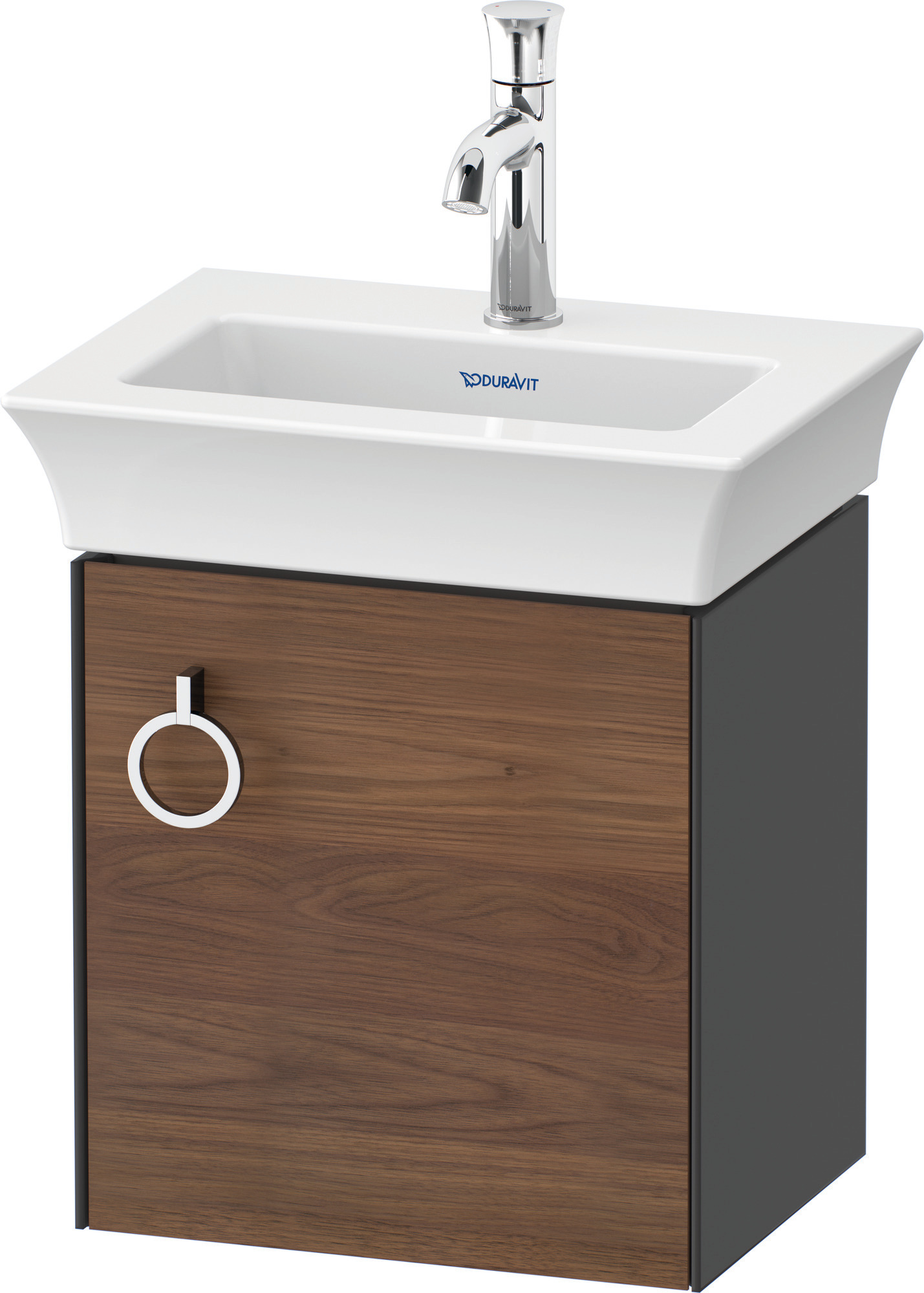 Duravit WTU wandh. White Tulip,1 Tür m.Griff 410x384x298,TA r.,Am.Nussb.M./Graph.HGL