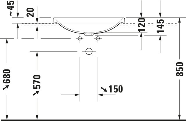 DU Einbau-WT D-Neo, 600 mm geschl., o. ÜL, o. HLB, weiß