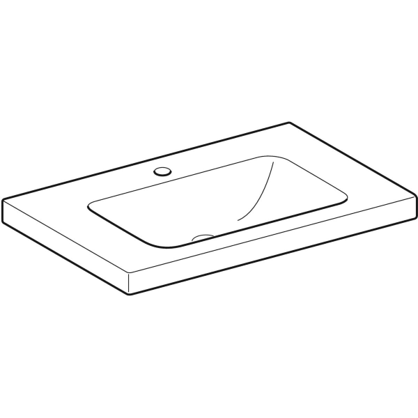 Geberit iCon Light Waschtisch 75x48cm Ablagefl., m. Hl., o. Ül., weiß KeraTect