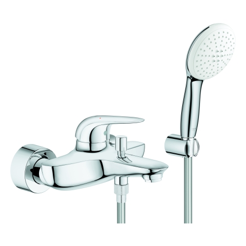 GROHE EH-Wannenbatt. Eurostyle 25286_3 mit Wandhalterset Hebel geschl. chrom