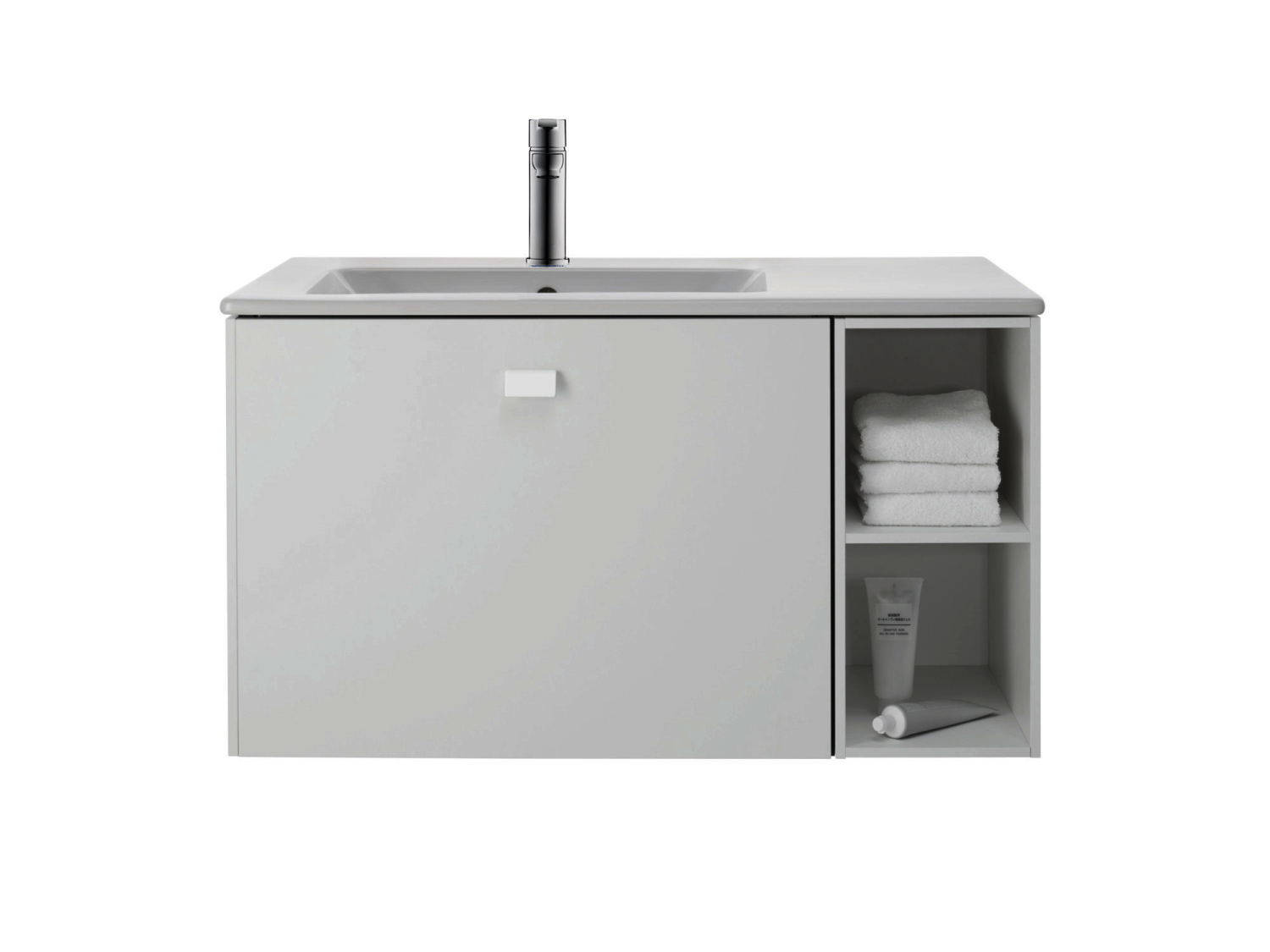 DU MWT ME by Starck 830mm, Weiß mit ÜL, mit HLB, 1 HL, Becken links
