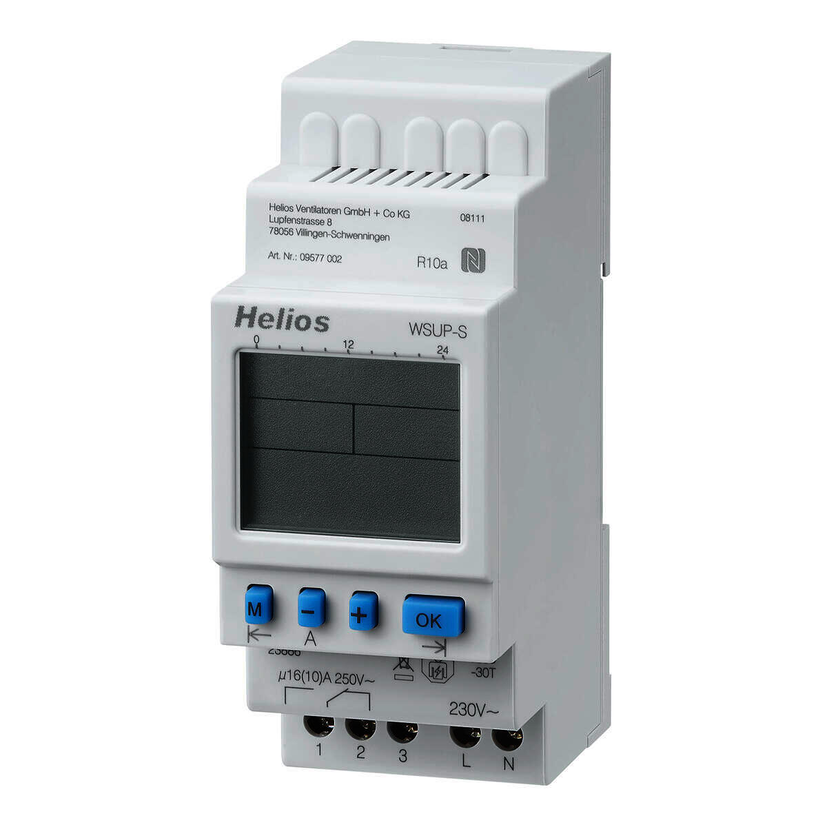 Helios WSUP-S Wochen-Zeitschaltuhr m. potentialfr. Kontakt Schaltschr.mont. Helios WSUP-S Wochen-Zeitschaltuhr m. potentialfr. Kontakt Schaltschr.mont.