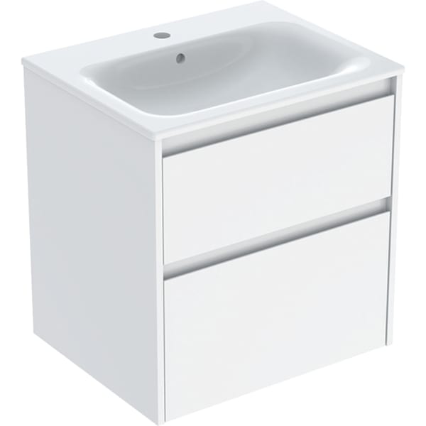 Geberit Renova Plan Set MWT mit US, 2 Schubl. 60x62,1x48cm, weiß/l. seidenglanz