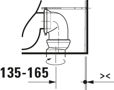DU Stand WC für Kombination ME by Starck 650mm, weiß, Tiefspüler, rimmless, WG